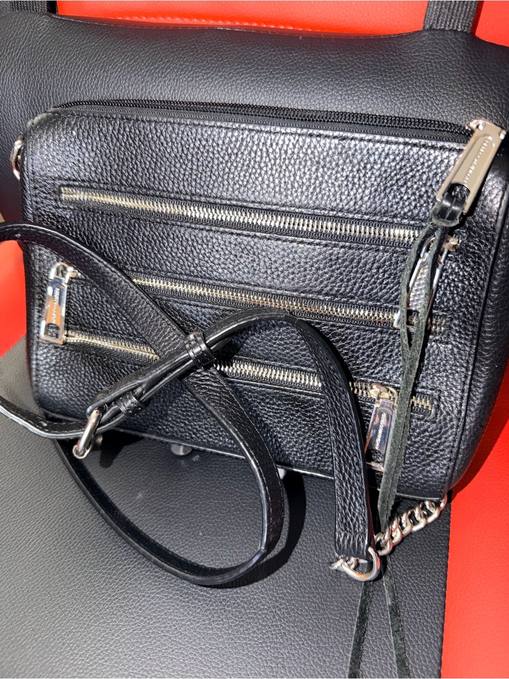 designer authentic Rebecca minkoff leather Crossbody purse